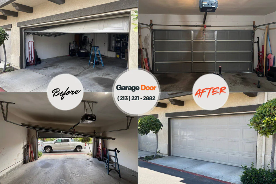 Before and after: garage door opener repair Aransas Pass, TX